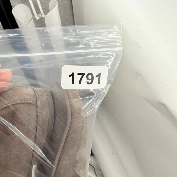 Eileen Fisher Sim Tumbled Nubuck Rye Taupe Suede Square Toe Loafer Flats Sz 8.5 - Picture 16 of 16